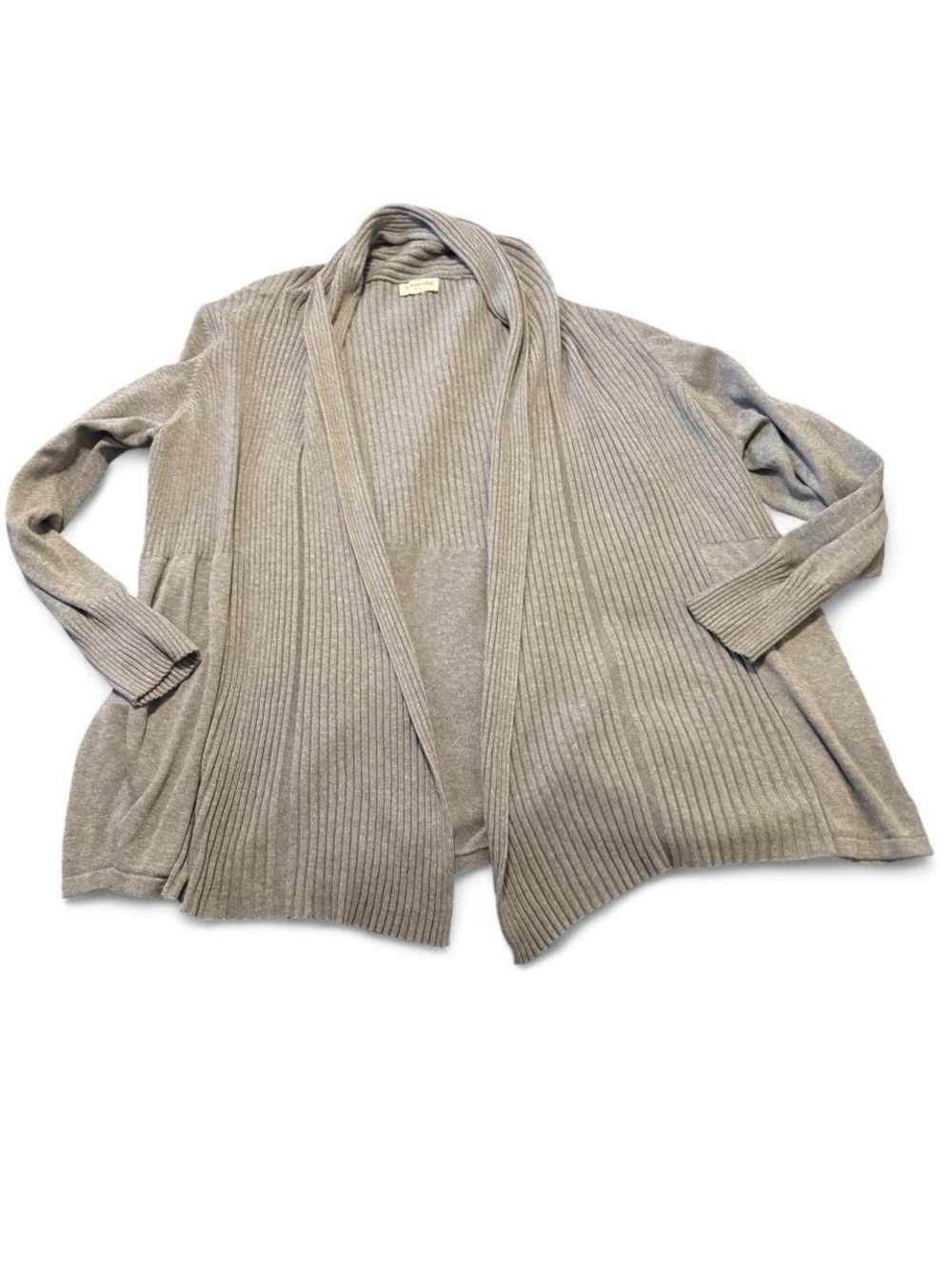 St. John's Bay Gray Ribbed Open-Front Cardigan